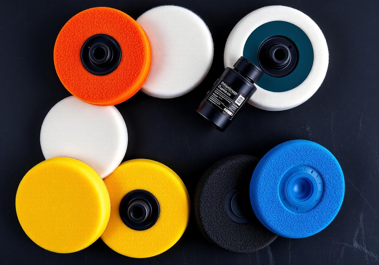 Premium polijstpads en polijstmiddel, overzicht van detailing tools